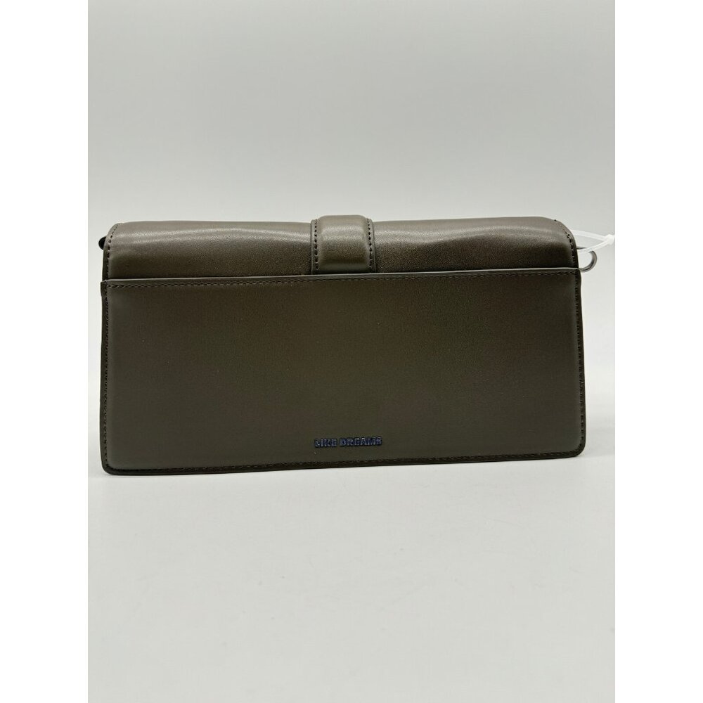 LIKE DREAMS Georgie East West front buckle faux-leather crossbody bag- Olive - Picture 9 of 16